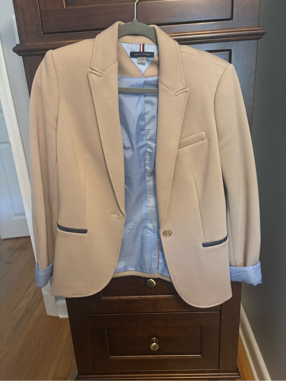 Tommy Hilfiger Beige/Tan Single-Breasted Blazer